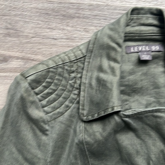 Anthropologie X Level 99 Women’s Linen Blend Moto Jacket Blazer Size Large - Picture 8 of 13